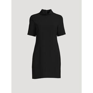 Theory Mini Roll Neck Dress Admiral Crepe - 0 Black